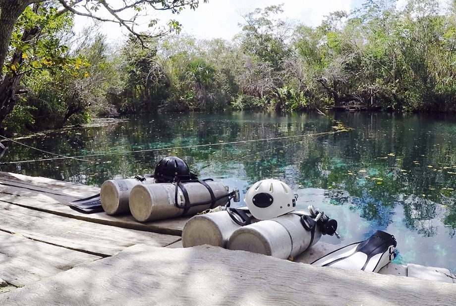 cavern-diver-02 Cenote cave diving in Playa del Carmen