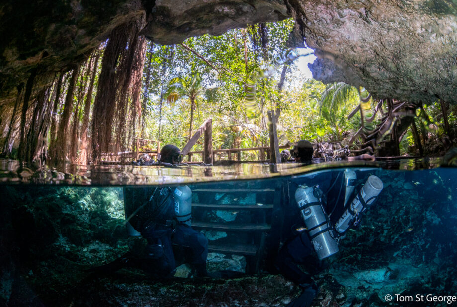 Cenote cave diving in Playa del Carmen