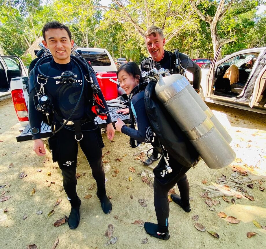 Cenote cave diving in Playa del Carmen