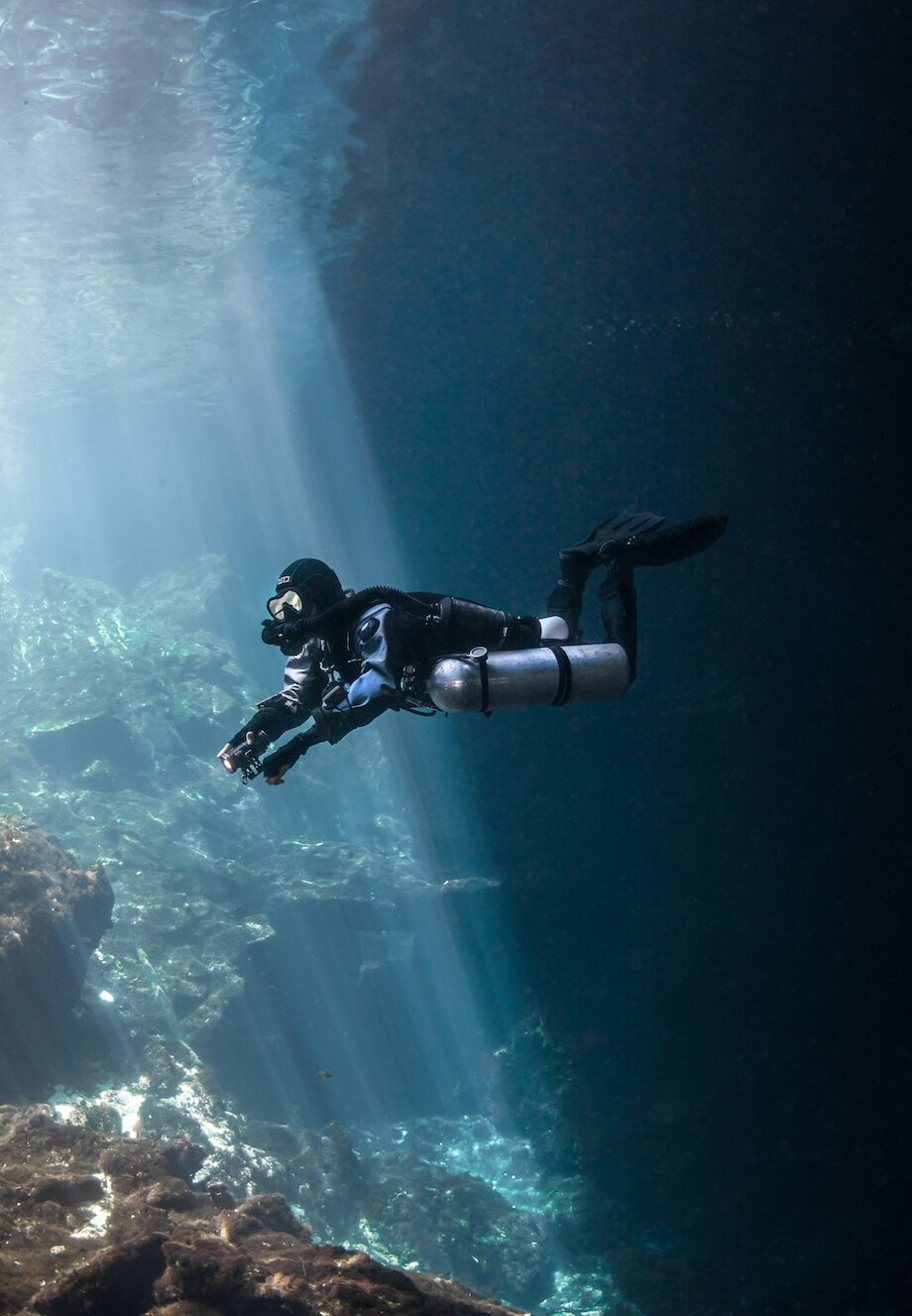 Cenote cave diving in Playa del Carmen