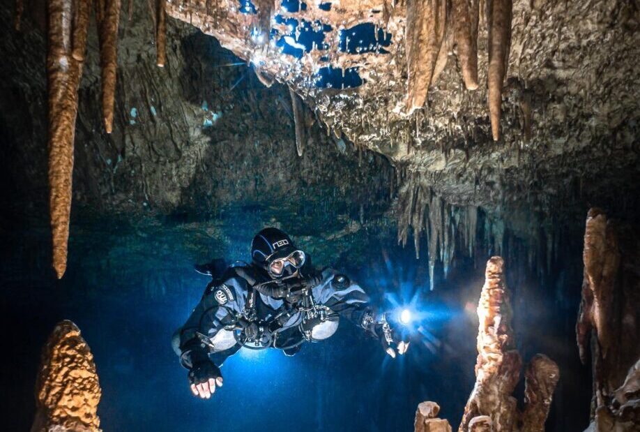 Cenote cave diving in Playa del Carmen
